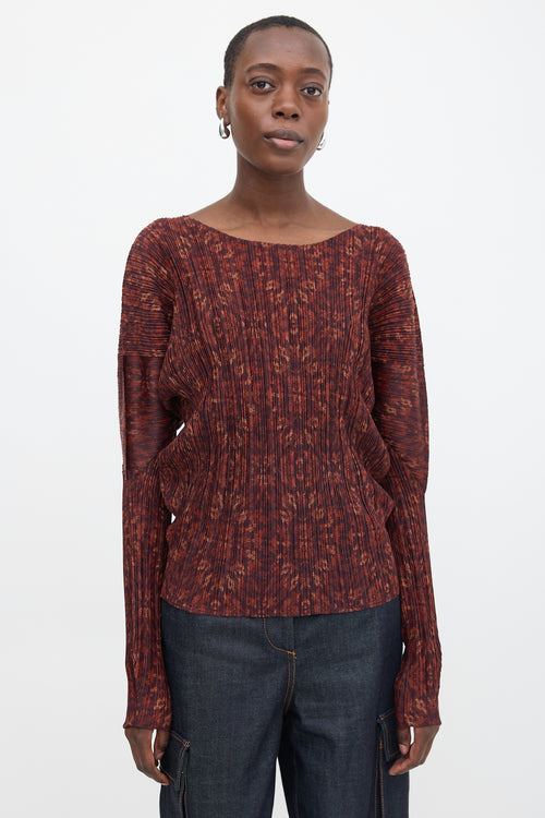 Pleats Please Issey Miyake Printed Pleated Top