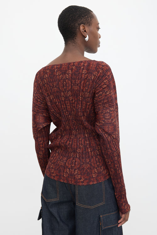Pleats Please Issey Miyake Printed Pleated Top