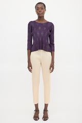 Pleats Please Issey Miyake Vintage Plissé Embroidered Top