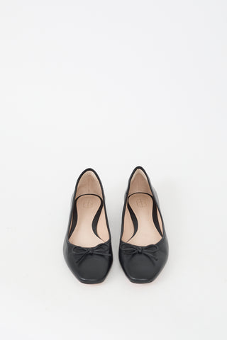 Porte & Paire Black Leather Ballet Flat