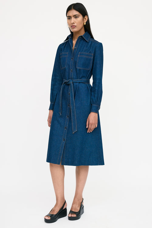 Ports International Denim Button Up Dress