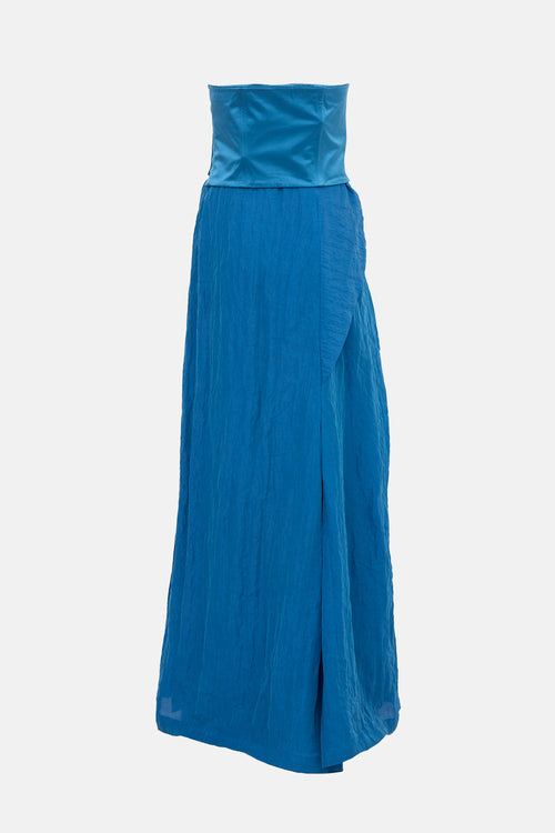 Ports 1961 Satin & Crinkled Nylon Dress