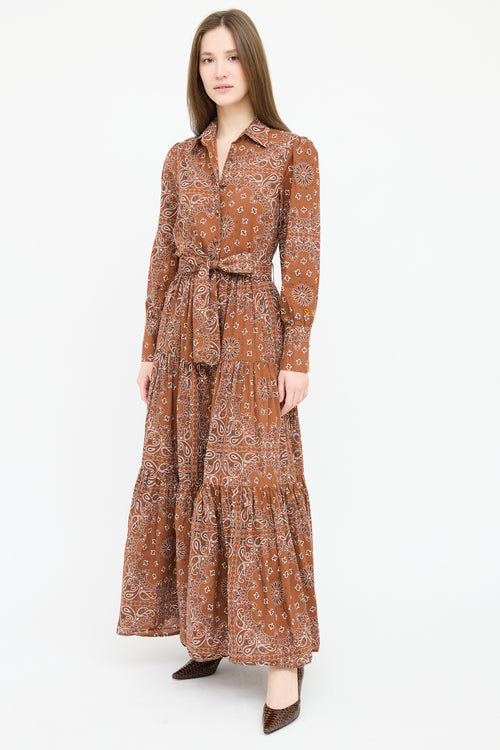 Poupette St Barth Paisley Belted Maxi Dress