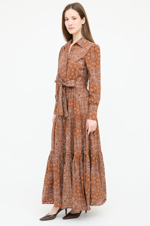 Poupette St Barth Paisley Belted Maxi Dress