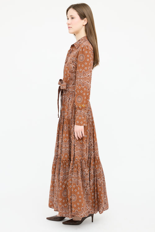 Poupette St Barth Paisley Belted Maxi Dress