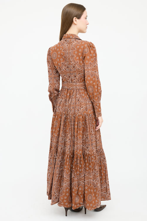 Poupette St Barth Paisley Belted Maxi Dress