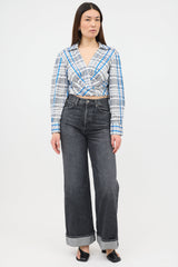 Prabal Gurung SS 2018 Check Wrap Top