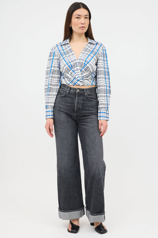 Prabal Gurung SS 2018 Check Wrap Top