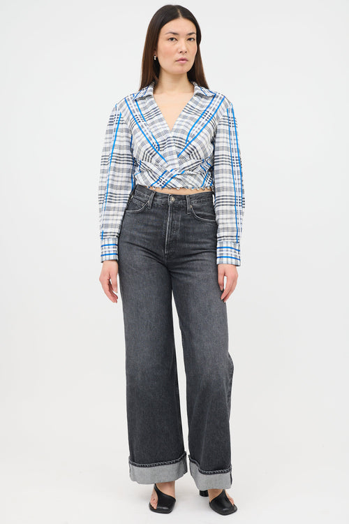 Prabal Gurung SS 2018 Check Wrap Top