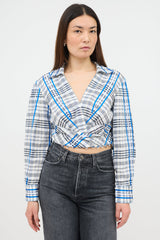 Prabal Gurung SS 2018 Check Wrap Top
