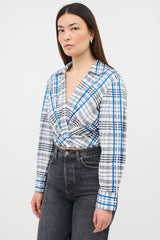 Prabal Gurung SS 2018 Check Wrap Top