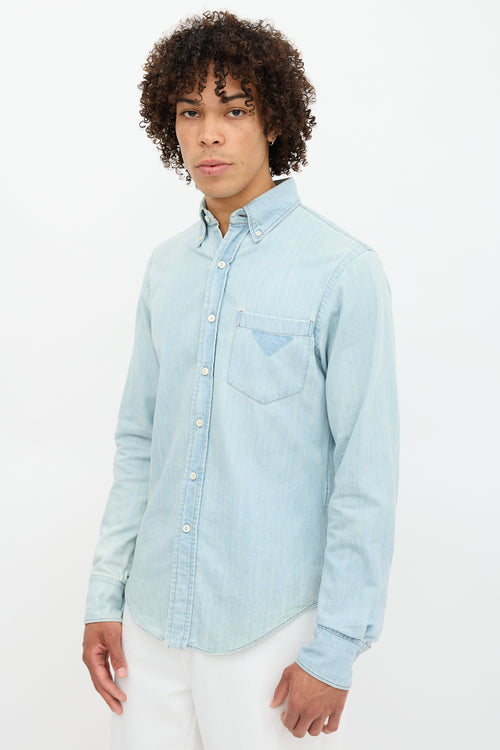 Prada Chambray 019 Logo Shirt