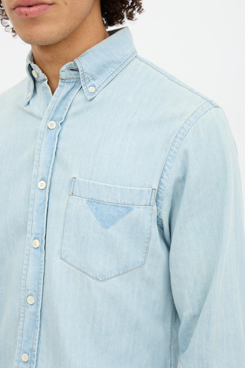 Prada Chambray 019 Logo Shirt