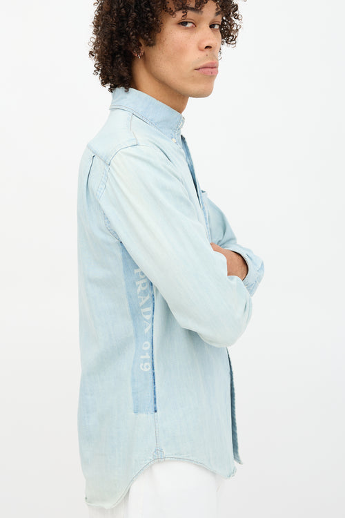 Prada Chambray 019 Logo Shirt
