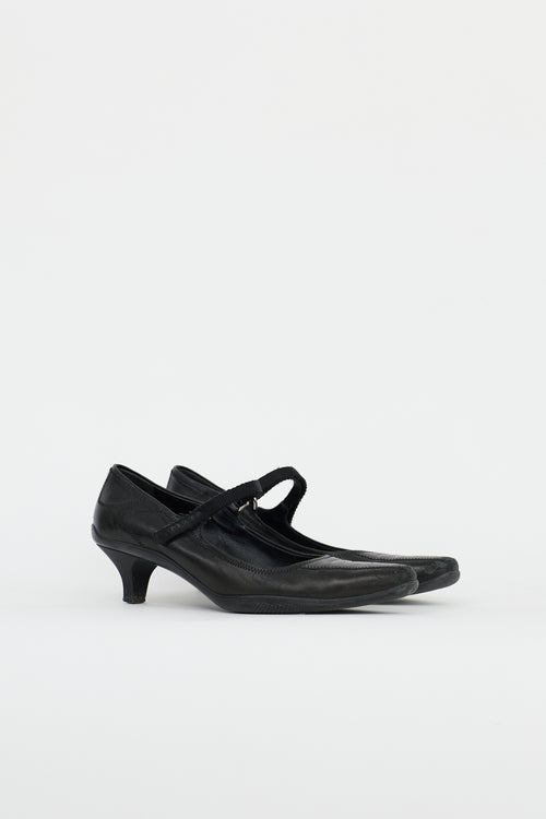 Prada 1990s Sport Leather Mary Jane Pump
