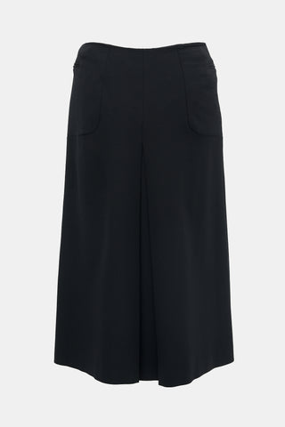 Prada 1999 Wool Vented Midi Skirt