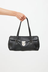 Prada // 2003 Black Leather Foldover Shoulder Bag – VSP Consignment