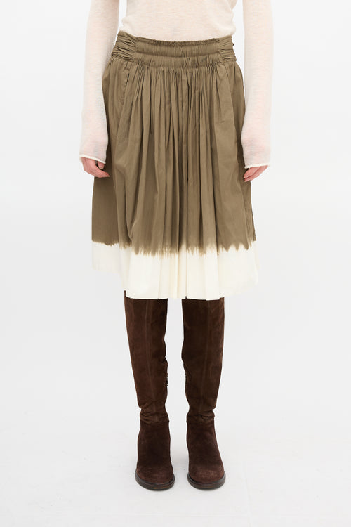 Prada 2006 Pleated Dip-Dye Skirt