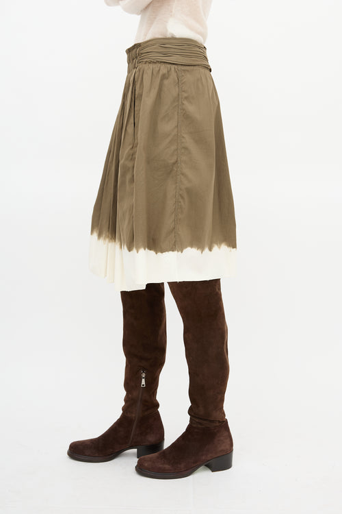 Prada 2006 Pleated Dip-Dye Skirt