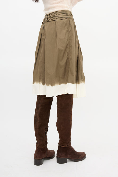 Prada 2006 Pleated Dip-Dye Skirt