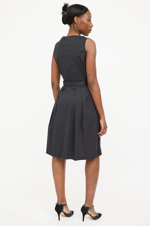 Prada 2007 Pleated Belted Dress