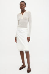 Prada 2007 Pleated Hem Midi Skirt