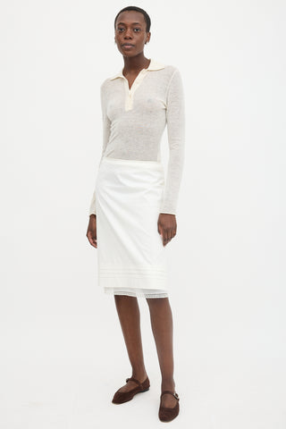 Prada 2007 Pleated Hem Midi Skirt