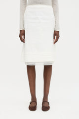 Prada 2007 Pleated Hem Midi Skirt