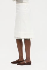 Prada 2007 Pleated Hem Midi Skirt