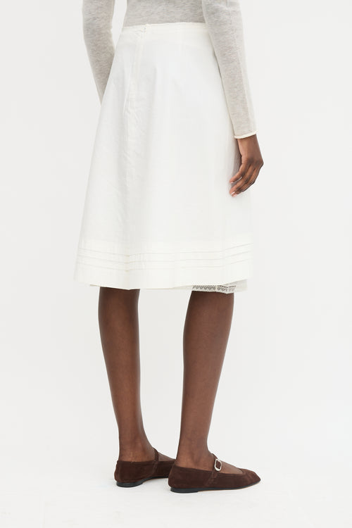 Prada 2007 Pleated Hem Midi Skirt