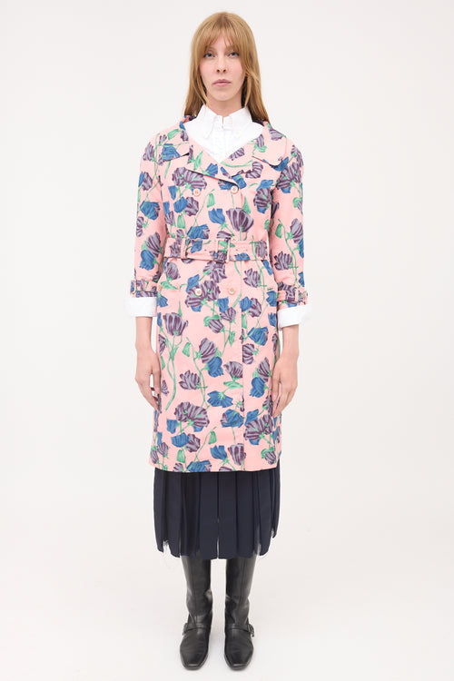 Prada 2008 Silk Belted Trench Coat