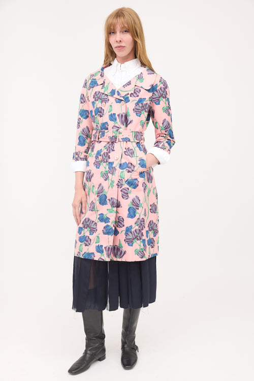 Prada 2008 Silk Belted Trench Coat