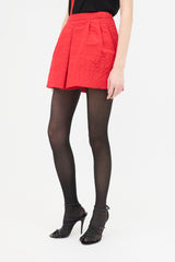 Prada 2008 Silk Embossed Dot Skirt