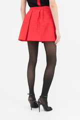 Prada 2008 Silk Embossed Dot Skirt