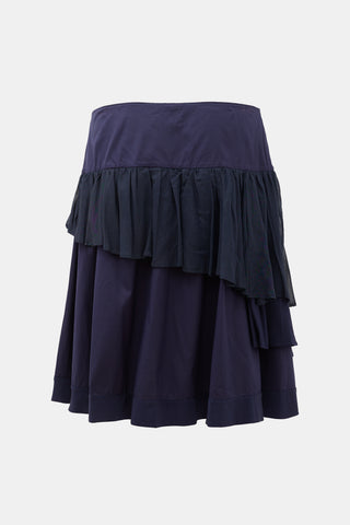 Prada 2008 Silk Tiered Wrap Skirt