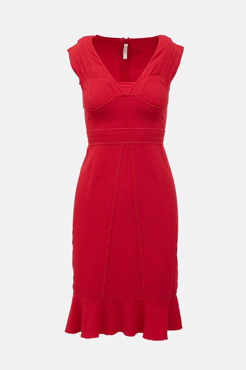 Prada 2008 Crepe Inverted Dress