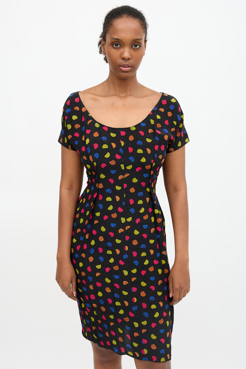 Prada 2008 Silk Dot Printed Dress