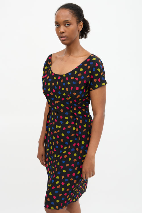 Prada 2008 Silk Dot Printed Dress