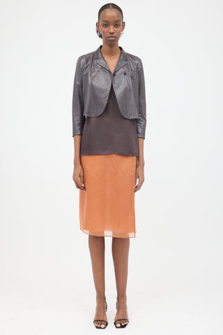 Prada 2009 Leather Cropped Jacket