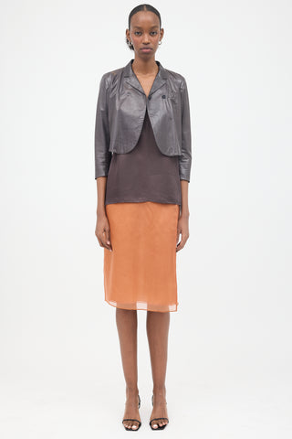 Prada 2009 Leather Cropped Jacket