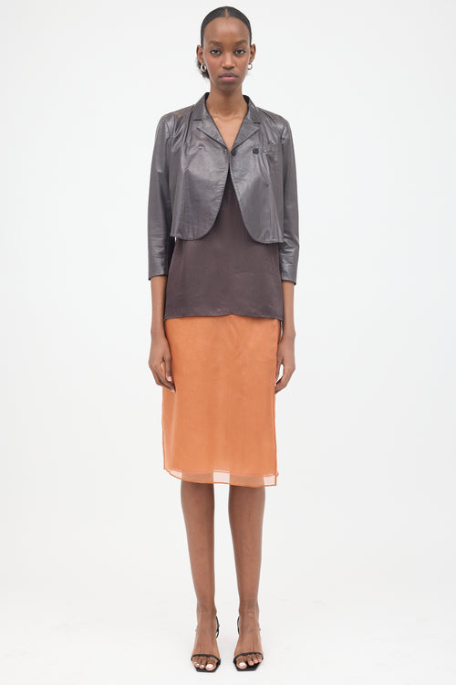 Prada 2009 Leather Cropped Jacket