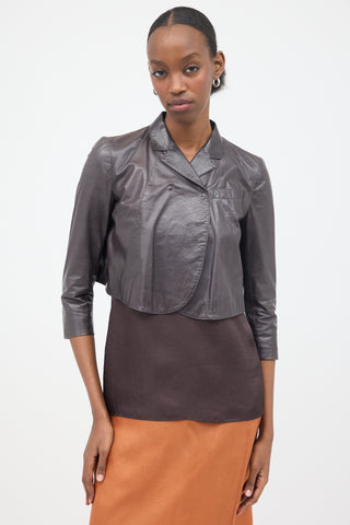 Prada 2009 Leather Cropped Jacket