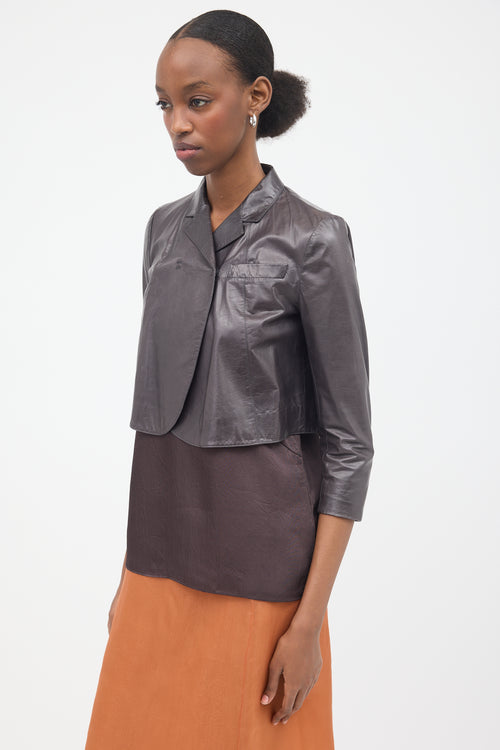 Prada 2009 Leather Cropped Jacket
