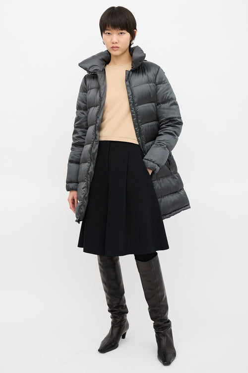 Prada 2009 Nylon & Down Belted Coat