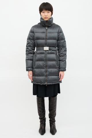 Prada 2009 Nylon & Down Belted Coat