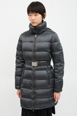 Prada 2009 Nylon & Down Belted Coat