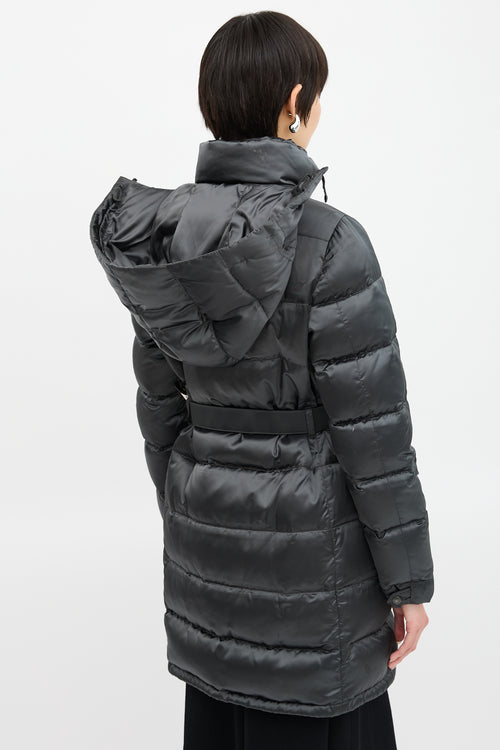 Prada 2009 Nylon & Down Belted Coat