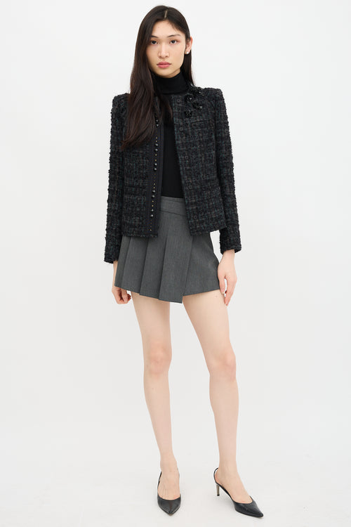Prada 2011 Wool Embellished Tweed Jacket