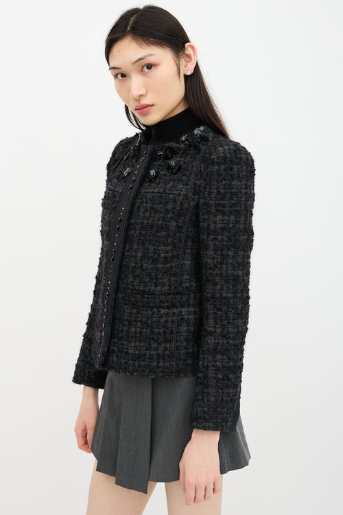 Prada 2012 Wool Embellished Tweed Jacket