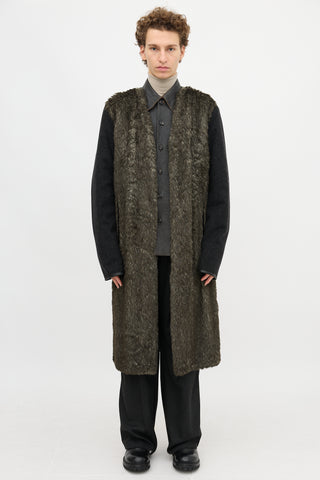 Prada 2009 Wool & Faux Fur Coat